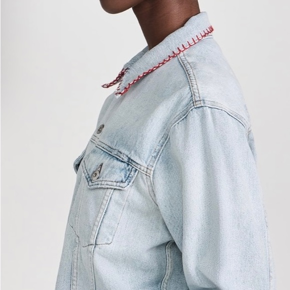 Vintage Style Oversize Denim Jacket -size Large - Picture 4 of 5